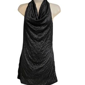 Coolwear Cocktail Evening Clubwear Sleeveless / Halter Black Blouson Dress